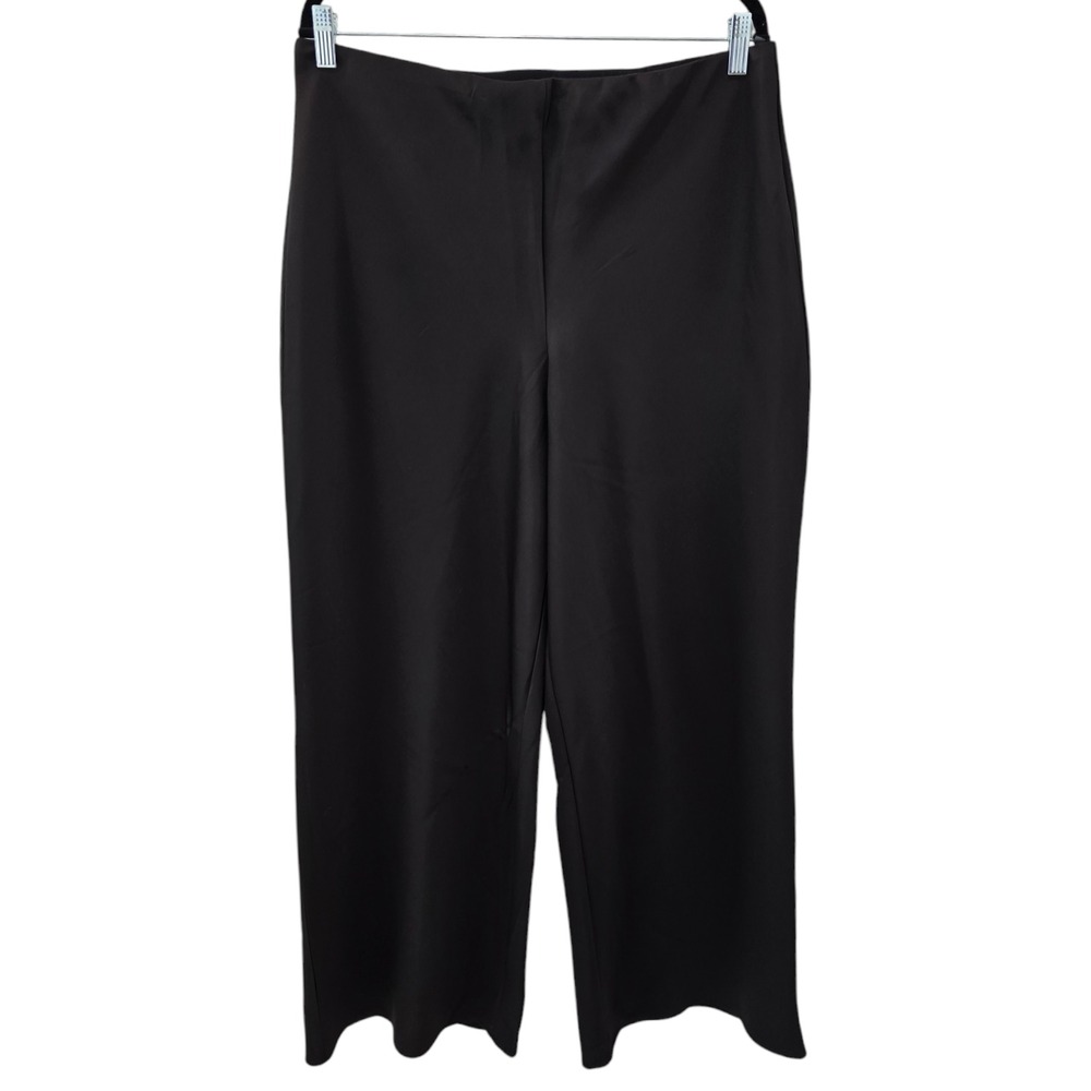 Rachel Roy Womens Satin Pants 14 wide leg elastic waist formal flat‎ front